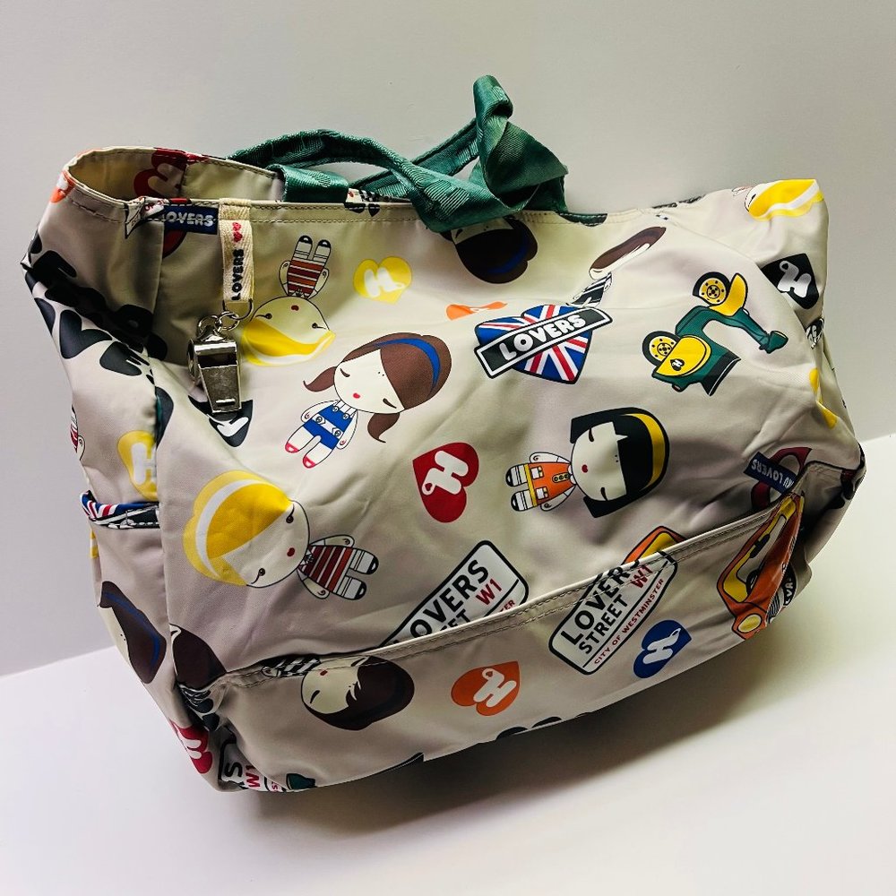 Harajuku Lovers Ready Steady Love Scooter Car Print Tote Bag